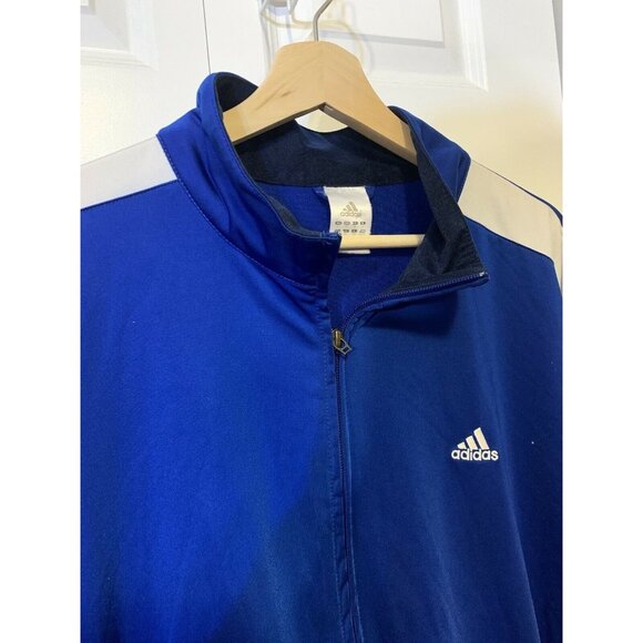 VINTAGE Adidas Full Zip Track Jacket Men’s Sz XL Blue‎ White Hip Hop 90s - Picture 6 of 8